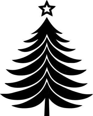 Asgari Kış Ağacı Minimum Baskı Tasarımı Sembolü