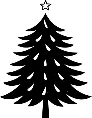 Vintage Biçimli Web Sayfası için Minimum Kış Spruce Ağacı Clipart