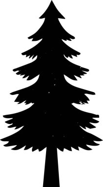 Düz Vektör Kış Dekorasyonu için Modern Noel Ağacı Grafiği