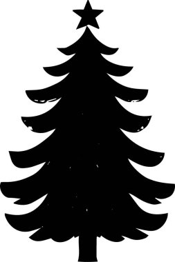 Minimal Biçimli Kutlama Daveti İçin Modern Noel Ağacı Simgesi