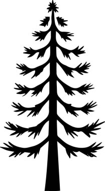 Monokrom Sanatında Modern Noel Ağacı Simgesi Teması