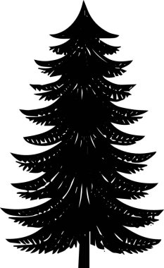 Modern Evergreen Noel Ağacı Modern Taslak Kış Dekorasyonu Logosu