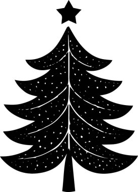Minimal Biçimli Zanaat Projesi için Modern Holiday Evergreen Tree Clipart
