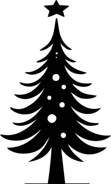 Temiz Çizgileri olan Mevsimsel Markalaşma için Modern Mevsimlik Tatil Ağacı Sembolü