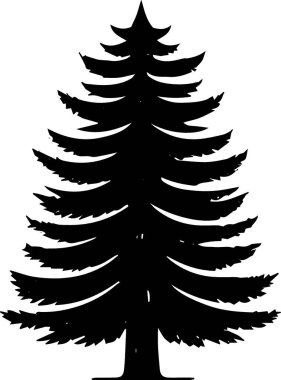 Çizgi Çizim Olarak Modern Xmas Ağacı Tebrik Kartı Tasarımı