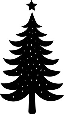 Basit Siluet Davet Etmek İçin Modern Xmas Ağacı Logosu