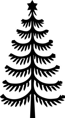 Tek Renkli Sanatta Modern Noel Arkaplanı Xmas Ağacı Sembolü