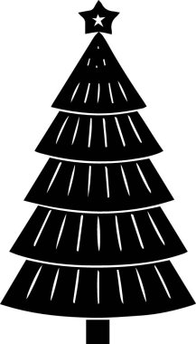 Basit Siluetli Mevsimsel Markalaşma için Basit Noel Ağacı Simgesi