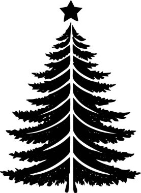 Vintage Biçimli Dijital Sanatsal Çalışmalar İçin Basit Festivalsel Ağaç Grafiği