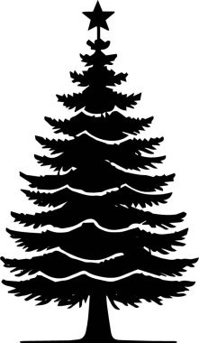 Beyaz Arkaplanda Tatil Posteri için Basit Çam Ağacı Tasarımı