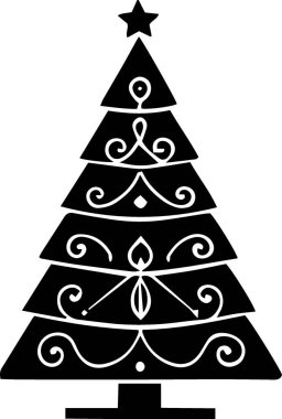 Basit Siluetli Mevsimsel Markalaşma için Şekillendirilmiş Kışın Ağaç Simgesi