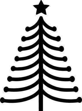 Monokrom Sanatında Yapı için Klasik Noel Ağacı Vektörü