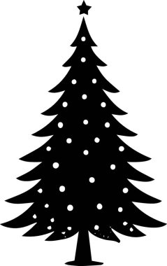 Çizgi Çizimi olarak Dijital Sanatlar için Klasik Evergreen Tree Silueti