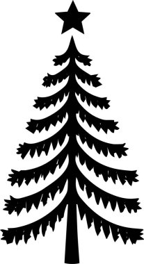 Modern Taslakta Kış Dekorasyonu için Klasik Xmas Ağacı Tasarımı