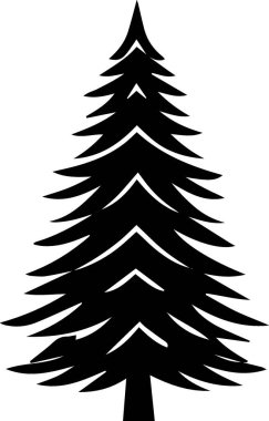 Tuhaf Evergreen Noel Ağacı Düz Vektör Kış Dekorasyonu Tasarımı