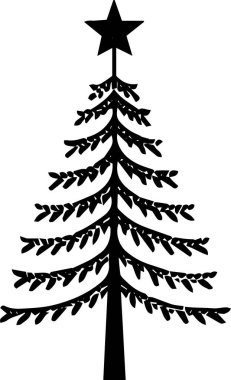 Vintage Stili Yılbaşı Arkaplanı İçin Tuhaf Evergreen Noel Ağacı Grafiği