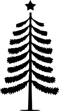 Monokrom Sanatında Zanaat Projesi İçin Tuhaf Kış Spruce Ağacı Klibi