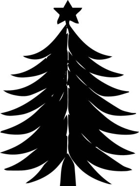 Zarif Satır Sanatında Web Sayfası için Büyüleyici Xmas Ağacı Vektörü