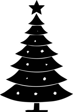 Düz Vektör Biçimli Çağdaş Noel Ağacı Görünümü Posteri