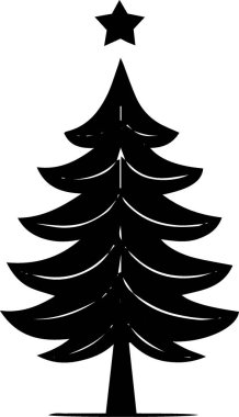 Zarif Yeni Yıl Çam Ağacı Zirvesi Zarif Çizgi Sanatı Daveti