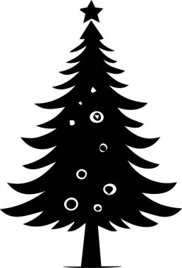 Mevsimsel Markalaşma Projesi için Sanat İçerikli Ayrıntılı Çam Ağacı Çizimi