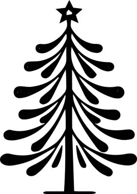 Beyaz Arkaplan Üzerine Kış Sanatı İçin Zarif Xmas Ağacı Zirvesi