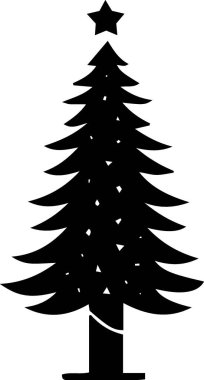 Modern Taslakta Tatil Daveti İçin Rafine Noel Ağacı Taslağı