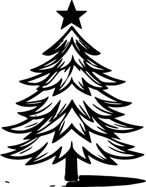 Noel Arkaplanı için Sanatsal Konferansla Asgari Mevsimlik Tatil Ağacı Çizimi