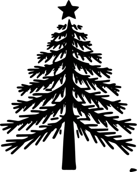 Noel Arkaplanı için Asgari Mevsim Tatil Ağacı Tasarımı Çizgi Çizimi