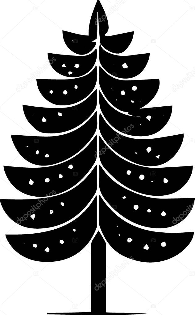 Stylized Christmas Tree Logo for Festive Invitation with Simple Silhouette