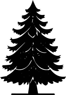 Festivalsel Estetik ile Noel Dekorasyonu için Basit Tatil Spruce Ağacı Taslak