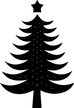 Kış Sanatları İçin Asgari Şekilde Zamansız Çam Ağacı Grafiği