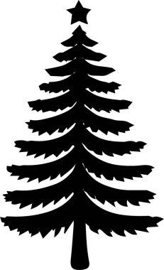 Noel silueti çizgisi sanat ana hatları vektörü