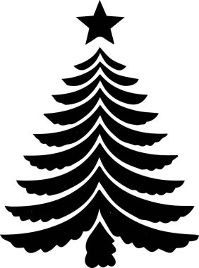 Noel silueti çizgisi sanat ana hatları vektörü