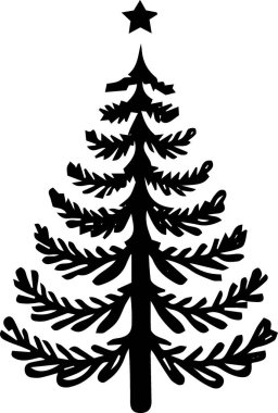 Noel silueti çizgisi sanat ana hatları vektörü