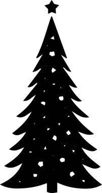 Noel silueti çizgisi sanat ana hatları vektörü