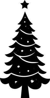 Noel silueti çizgisi sanat ana hatları vektörü