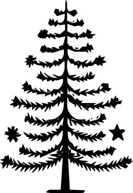 Noel silueti çizgisi sanat ana hatları vektörü