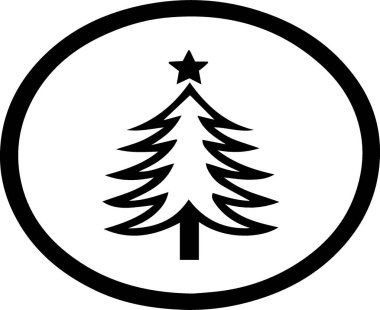 Noel silueti çizgisi sanat ana hatları vektörü