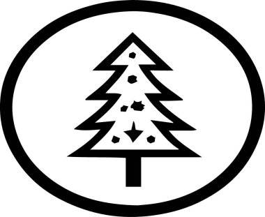 Noel silueti çizgisi sanat ana hatları vektörü