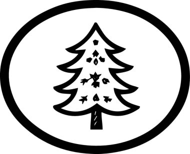 Noel silueti çizgisi sanat ana hatları vektörü