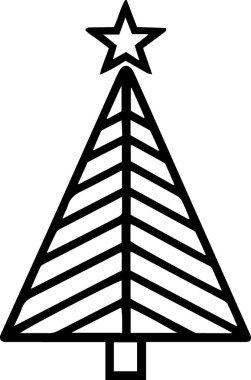 Noel silueti çizgisi sanat ana hatları vektörü