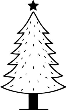 Noel silueti çizgisi sanat ana hatları vektörü