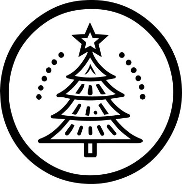 Noel silueti çizgisi sanat ana hatları vektörü