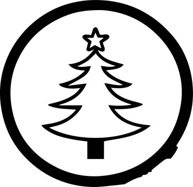 Sanatsal Tatil Evergreen Ağacı Temiz Çizgilerle Şenlikli Davet İçin Tırmanma