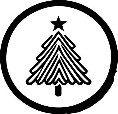 Vintage Stili Tatil Posteri Sanatsal Şenlik Ağacı Sembolü