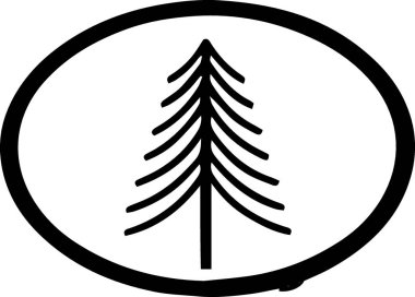 Basit Siluetli Tebrik Kartı Tasarımı için Sanatsal Tatil Evergreen Ağaç Simgesi