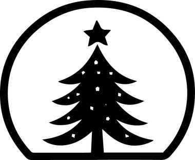 Tatil Teması Düz Vektör İçin Sanatsal Kış fiş Ağacı Grafiği