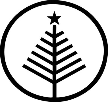 Basit Siluetli Sanatsal Kış fitili ağaç tasviri