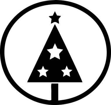 Çizgi Çizimi olarak Festivale Davet Etmek için Sanatsal Xmas Ağacı Grafiği